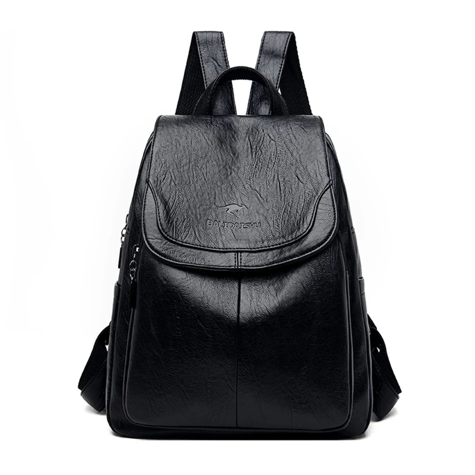 Women's Vintage PU Leather Backpack