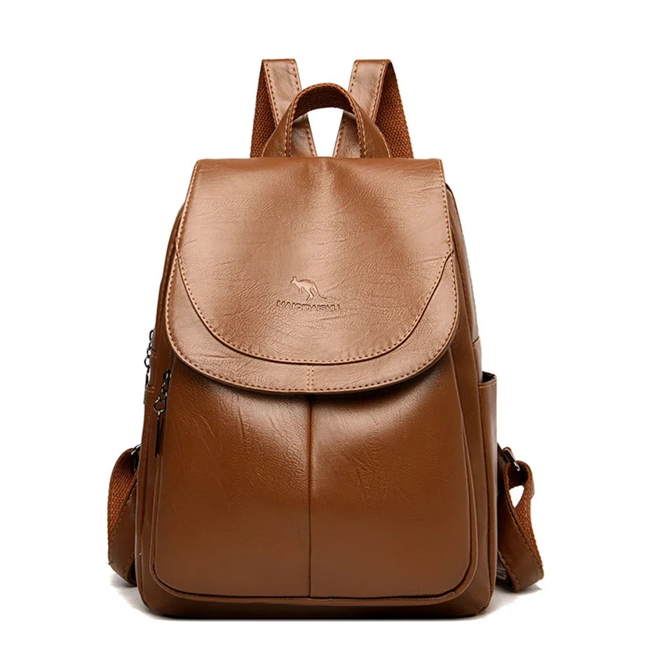 Women's Vintage PU Leather Backpack