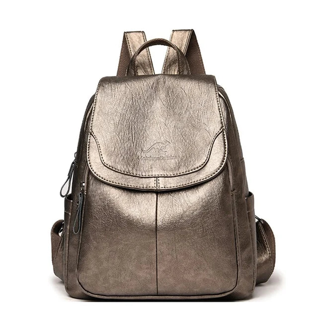 Women's Vintage PU Leather Backpack