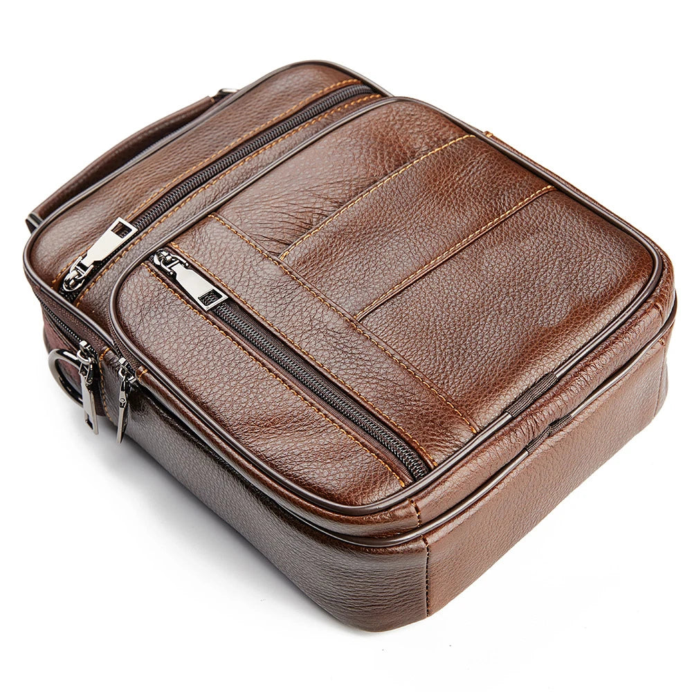 Natural Leather Crossbody Bag for Men
