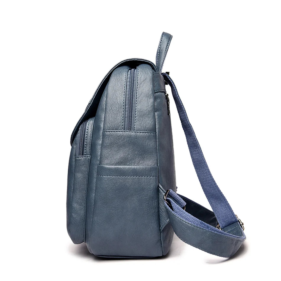 Women's Vintage PU Leather Backpack