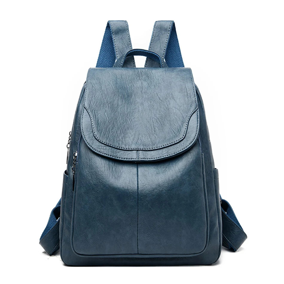 Women's Vintage PU Leather Backpack