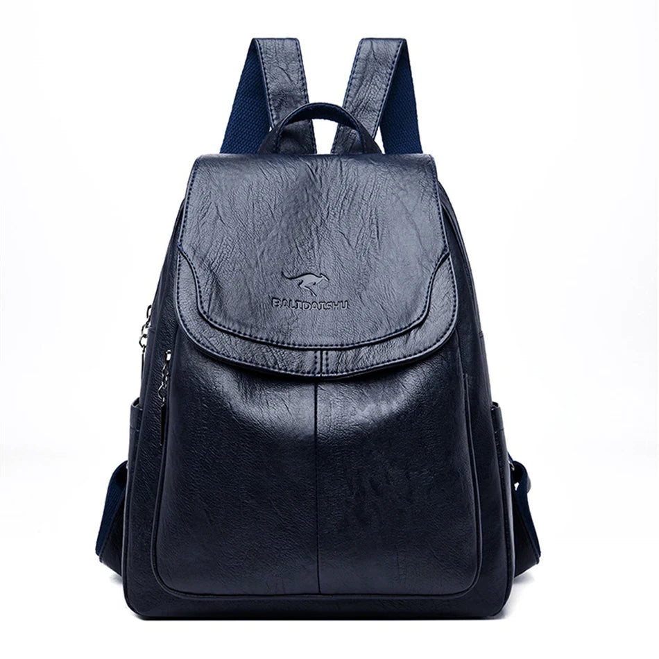 Women's Vintage PU Leather Backpack