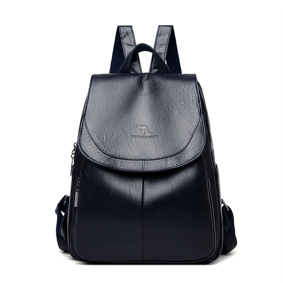 Women's Vintage PU Leather Backpack