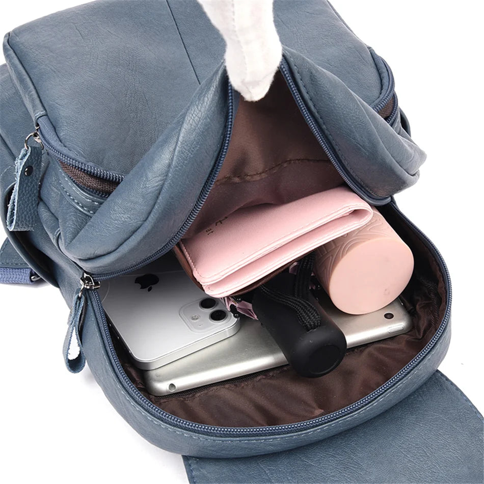 Women's Vintage PU Leather Backpack